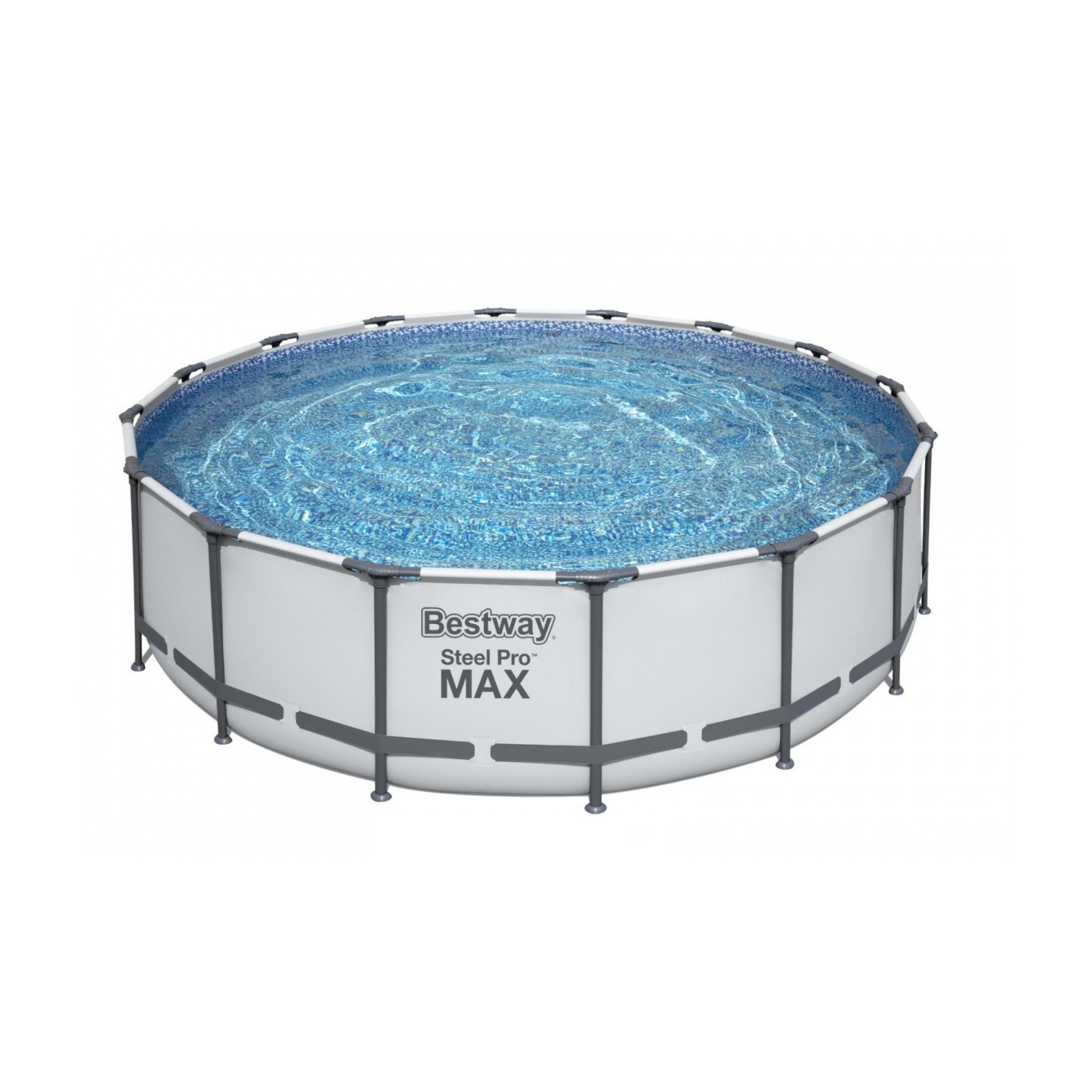 Steel Pro MAX Rack Pool 488x122 Šedá 16 STOP BESTWAY 5 v 1 + Žebřík + Kryt
