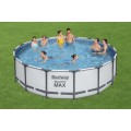 Steel Pro MAX Rack Pool 488x122 Šedá 16 STOP BESTWAY 5 v 1 + Žebřík + Kryt