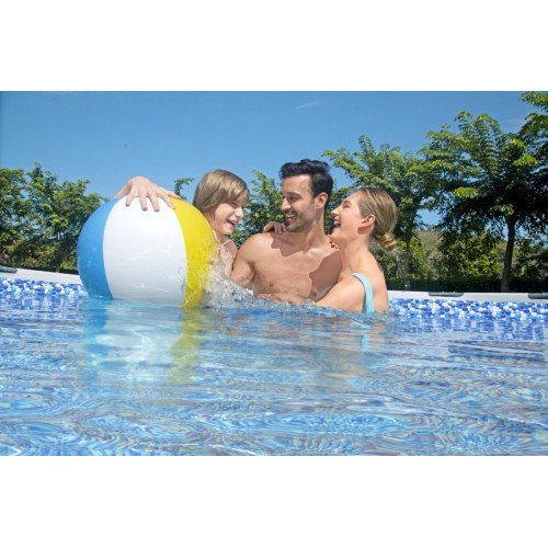 Steel Pro MAX Rack Pool 488x122 Šedá 16 STOP BESTWAY 5 v 1 + Žebřík + Kryt