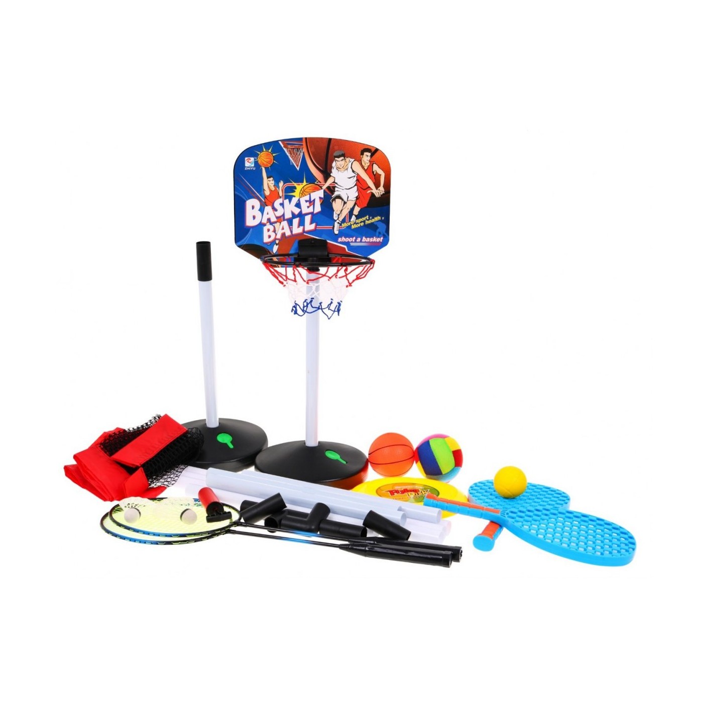 Sportovní sada 5 v 1, basketbal, volejbal, badminton, pá