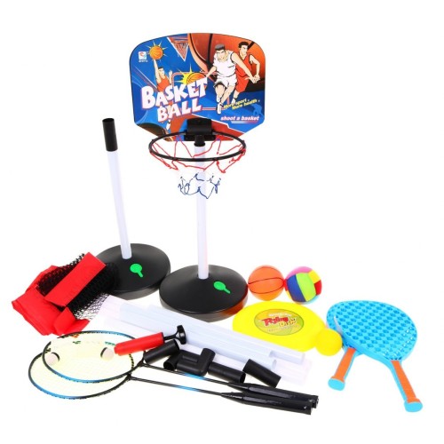 Sportovní sada 5 v 1, basketbal, volejbal, badminton, pá