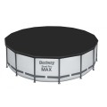 Steel Pro MAX Rack Pool 488x122 Šedá 16 STOP BESTWAY 5 v 1 + Žebřík + Kryt