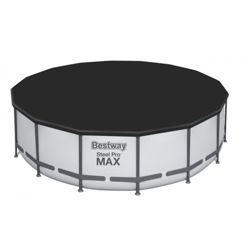 Steel Pro MAX Rack Pool 488x122 Šedá 16 STOP BESTWAY 5 v 1 + Žebřík + Kryt