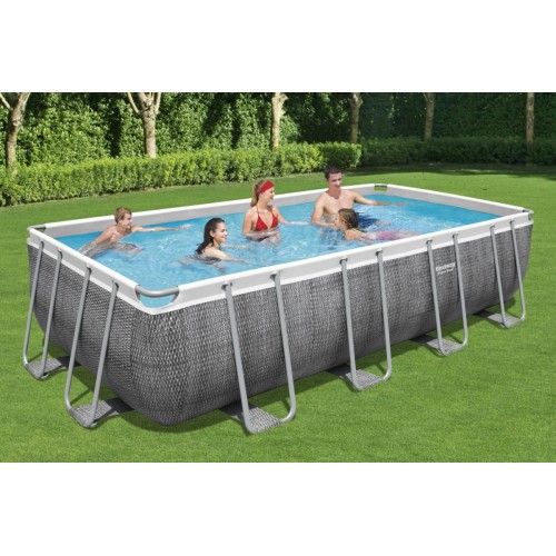 Ocelový bazén Power Steel 549x274x122 imitace ratanu 18x9FT BESTWAY 6v1 