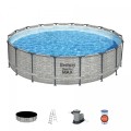 Steel Pro MAX 549x122 imitace kamene 18 stop BESTWAY 5v1 stojan bazén + příslušenství