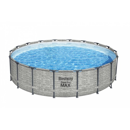 Steel Pro MAX 549x122 imitace kamene 18 stop BESTWAY 5v1 stojan bazén + příslušenství
