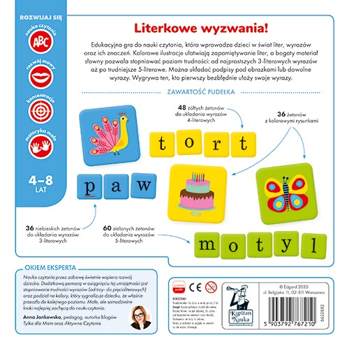Vzdělávací hra ?Písmenko na písmenko? pro děti 4-8 let + Naučit se ukládat slova + Pojmenovávat obrázky