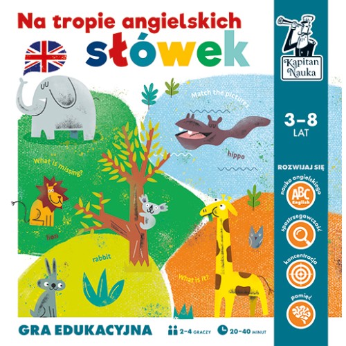 Vzdělávací hra?Stopujeme anglickou slovní zásobu? pro děti 3-8 let + Naučte se anglicky + Desková hra pro 2-4 osoby