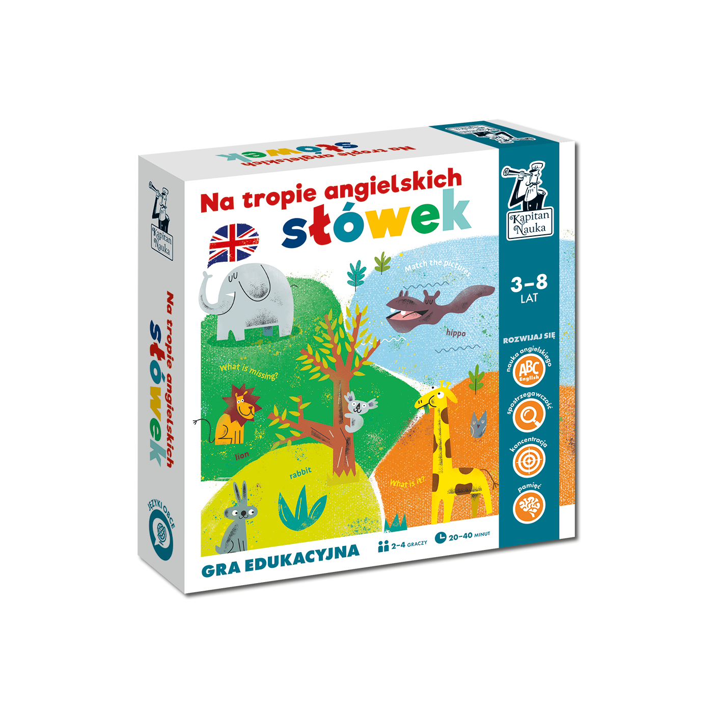 Vzdělávací hra?Stopujeme anglickou slovní zásobu? pro děti 3-8 let + Naučte se anglicky + Desková hra pro 2-4 osoby