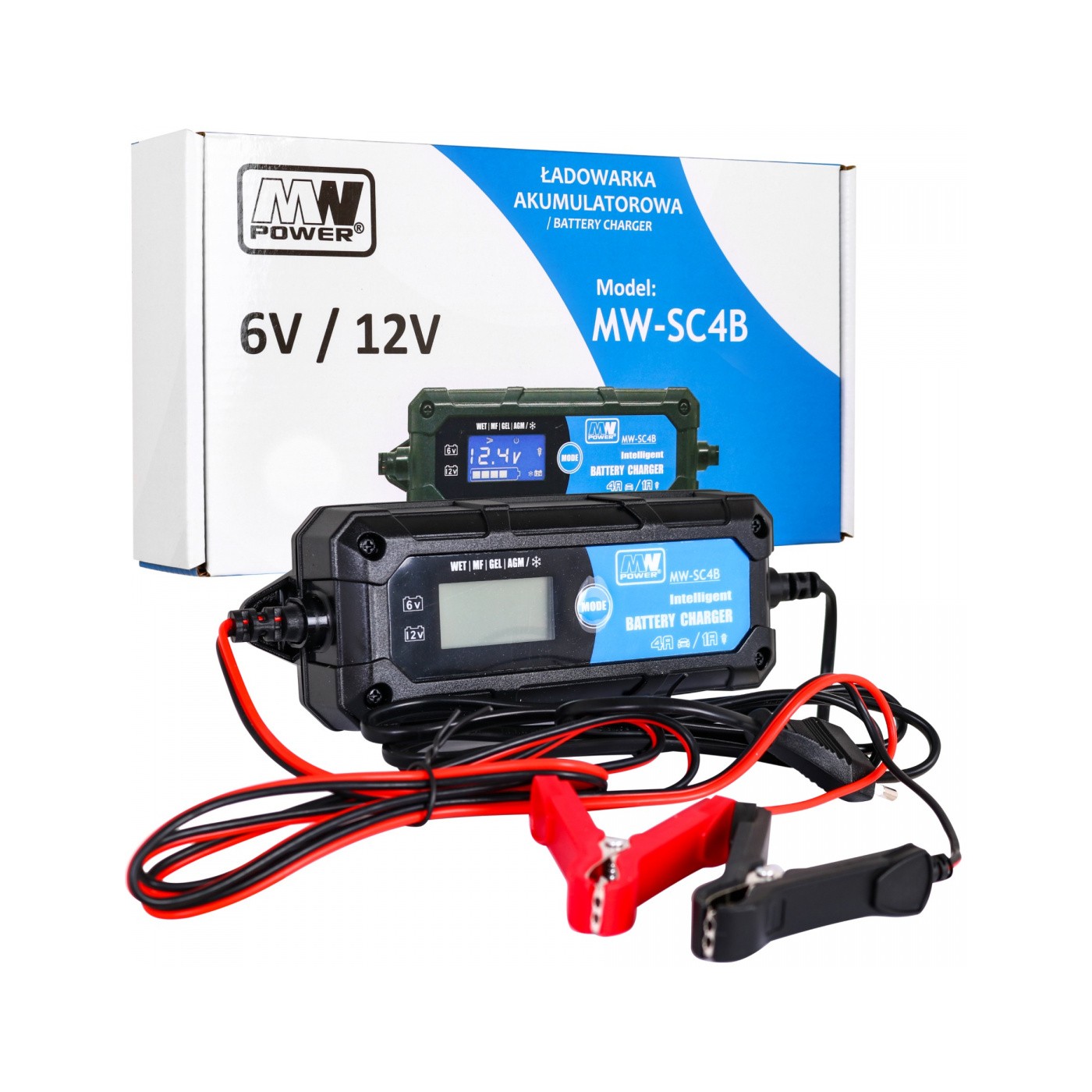 Nabíječka baterií s LCD displejem 6V a 12V + 2 speciální režimy