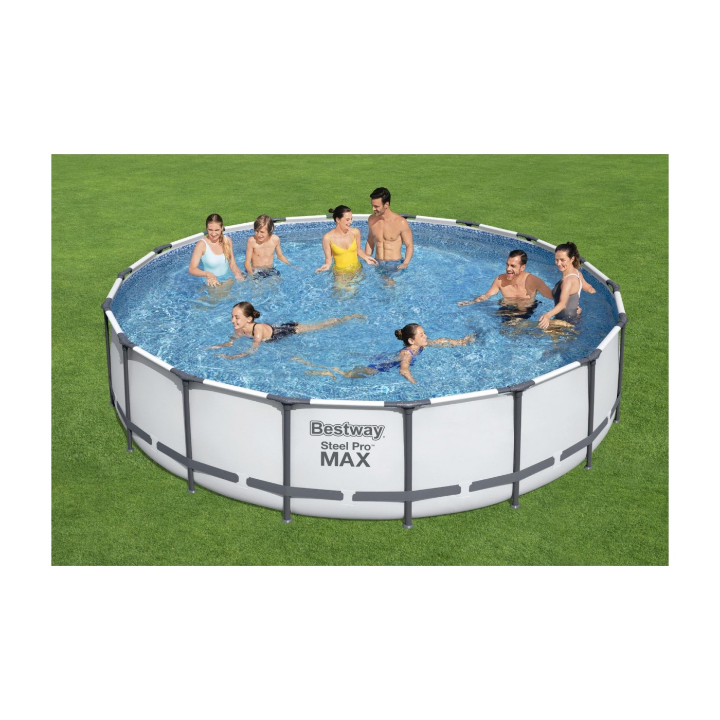Steel Pro MAX 549X122 Šedá 18 stop BESTWAY 5v1 Rack Bazénové čerpadlo + Pumpa + Kryt + Žebřík