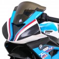 BMW HP4 dětský bateriový motor modrý + 3 kola + LED + MP3 USB + ekologická kůže