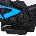 BMW HP4 dětský bateriový motor modrý + 3 kola + LED + MP3 USB + ekologická kůže