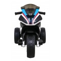 BMW HP4 dětský bateriový motor modrý + 3 kola + LED + MP3 USB + ekologická kůže