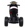 Dětský bateriový motor BMW HP4 červený + 3 kola + LED + MP3 USB + eko-kůže