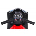 Dětský bateriový motor BMW HP4 červený + 3 kola + LED + MP3 USB + eko-kůže