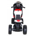 Dětský bateriový motor BMW HP4 červený + 3 kola + LED + MP3 USB + eko-kůže