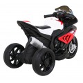 Dětský bateriový motor BMW HP4 červený + 3 kola + LED + MP3 USB + eko-kůže