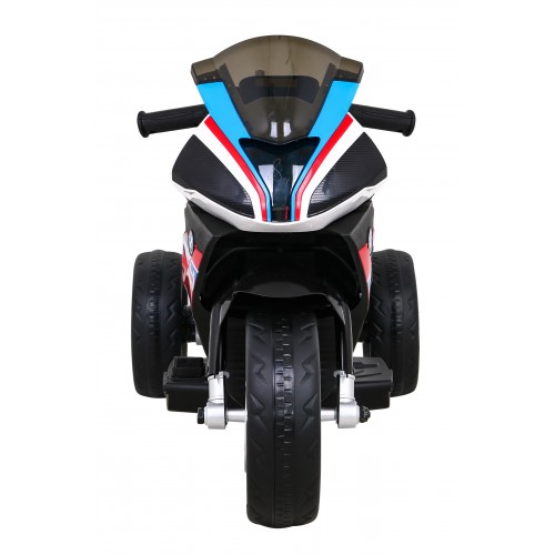Dětský bateriový motor BMW HP4 červený + 3 kola + LED + MP3 USB + eko-kůže