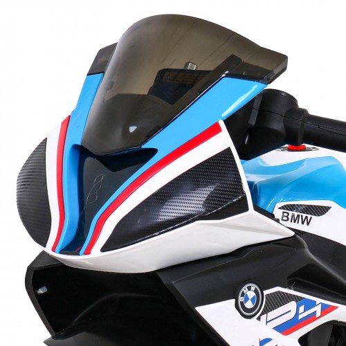 Dětský bateriový motor BMW HP4 bílý + 3 kola + LED + MP3 USB + eko-kůže