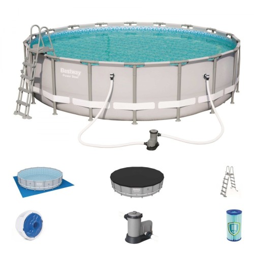 18ft ocelový bazén 549x132 cm POWERSteel 6v1 BESTWAY
