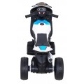Dětský bateriový motor BMW HP4 bílý + 3 kola + LED + MP3 USB + eko-kůže