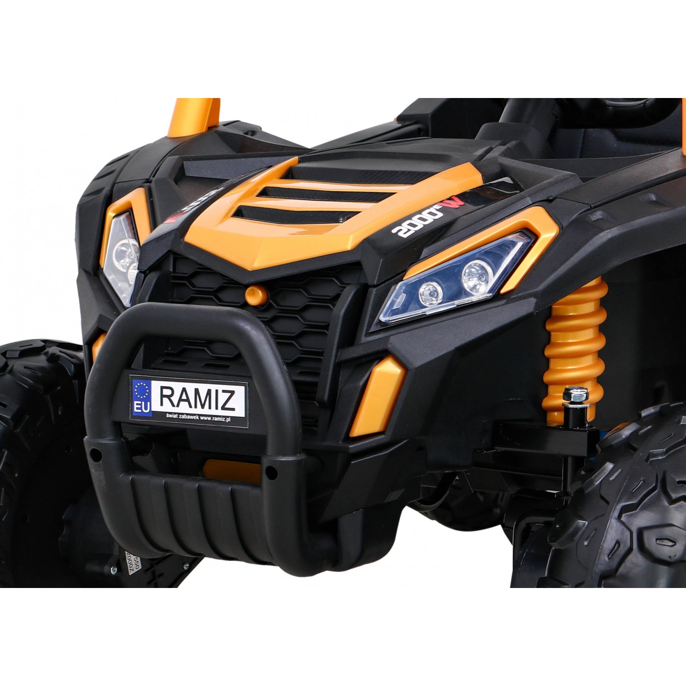 Buggy UTV 2000M závodní autobaterie zlatá + MP3 zvuková světla + dálkové ovládání + pomalý start