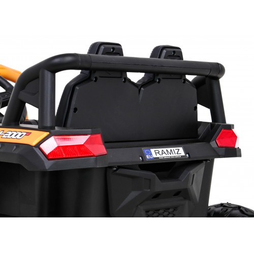 Buggy UTV 2000M závodní autobaterie zlatá + MP3 zvuková světla + dálkové ovládání + pomalý start