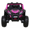 Buggy UTV 2000M Racing Auto Baterie Powečervená Růžová MP3 Echo Světla Dálkové Ovládání Pomalý Start