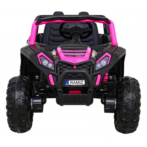 Buggy UTV 2000M Racing Auto Baterie Powečervená Růžová MP3 Echo Světla Dálkové Ovládání Pomalý Start
