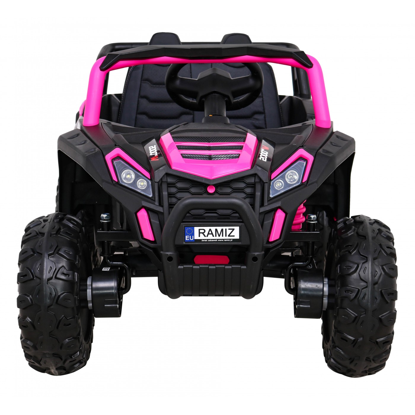 Buggy UTV 2000M Racing Auto Baterie Powečervená Růžová MP3 Echo Světla Dálkové Ovládání Pomalý Start