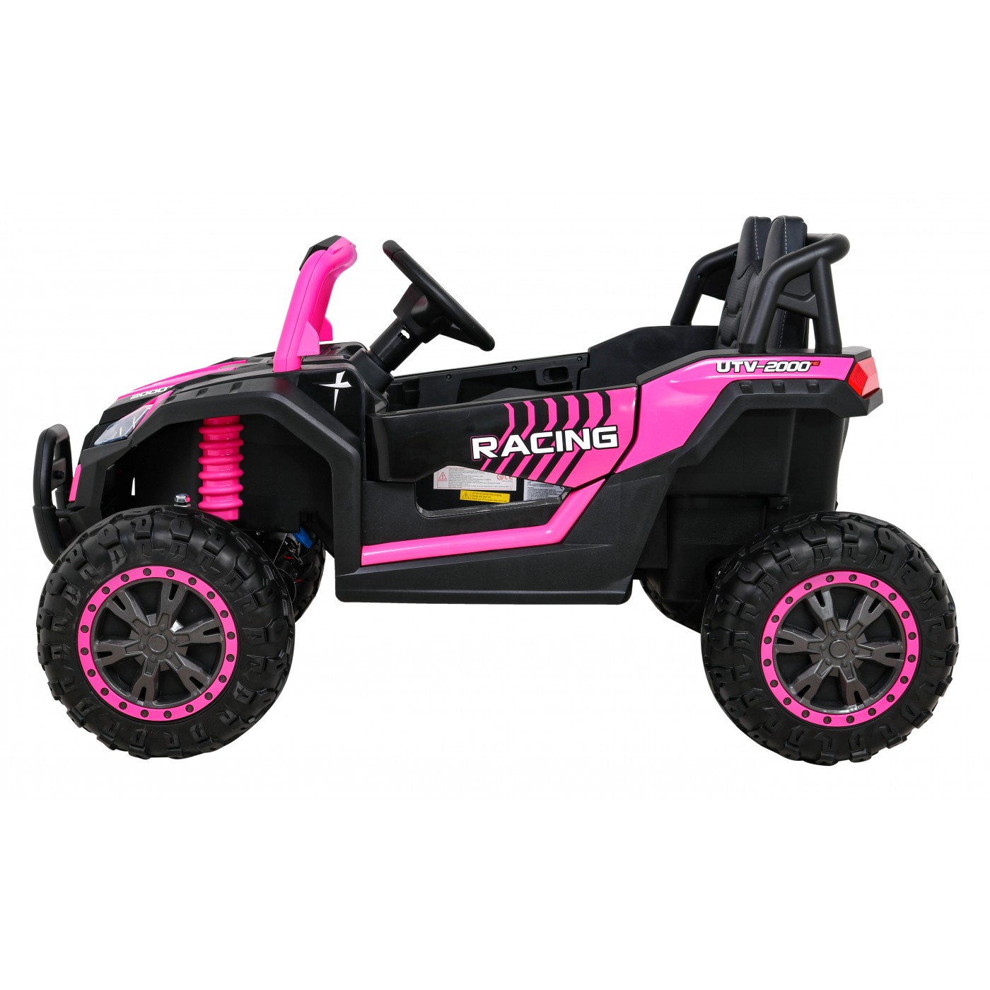 Buggy UTV 2000M Racing Auto Baterie Powečervená Růžová MP3 Echo Světla Dálkové Ovládání Pomalý Start