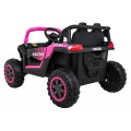 Buggy UTV 2000M Racing Auto Baterie Powečervená Růžová MP3 Echo Světla Dálkové Ovládání Pomalý Start