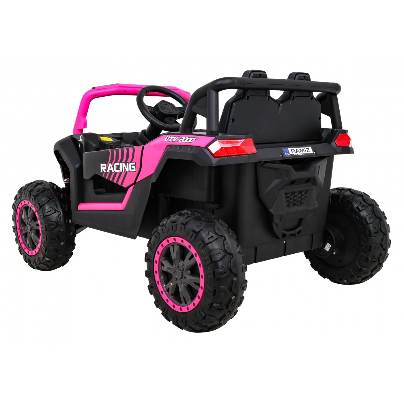 Buggy UTV 2000M Racing Auto Baterie Powečervená Růžová MP3 Echo Světla Dálkové Ovládání Pomalý Start