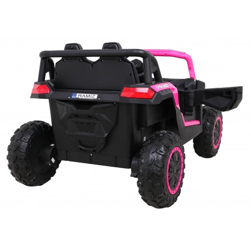 Buggy UTV 2000M Racing Auto Baterie Powečervená Růžová MP3 Echo Světla Dálkové Ovládání Pomalý Start