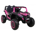 Buggy UTV 2000M Racing Auto Baterie Powečervená Růžová MP3 Echo Světla Dálkové Ovládání Pomalý Start