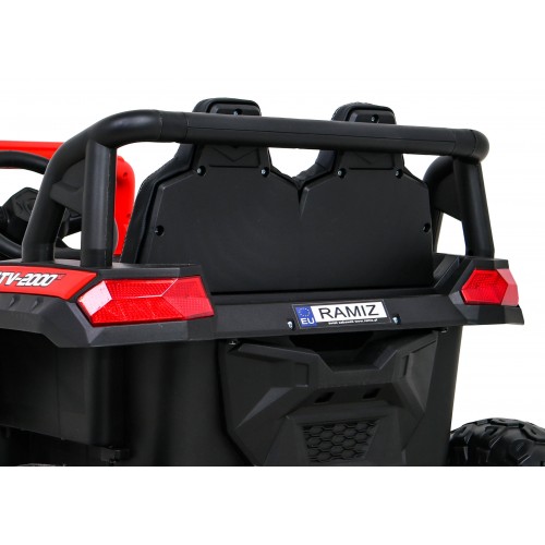 Buggy UTV 2000M Racing Auto baterie ovládaná červená + MP3 Echo světla + dálkové ovládání + pomalý start