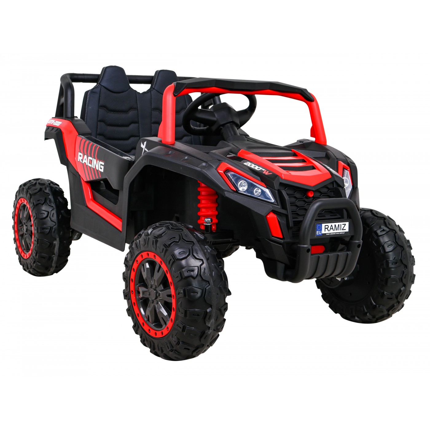 Buggy UTV 2000M Racing Auto baterie ovládaná červená + MP3 Echo světla + dálkové ovládání + pomalý start