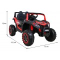 Buggy UTV 2000M Racing Auto baterie ovládaná červená + MP3 Echo světla + dálkové ovládání + pomalý start