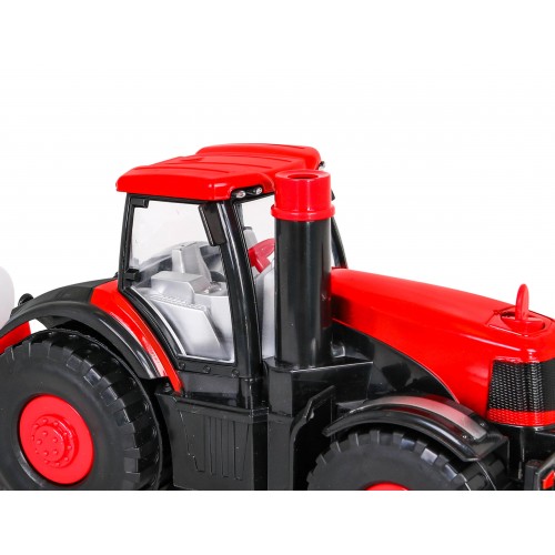 Interaktivní traktor na mýdlové bubliny bublinu pro děti 3+ Jezdecké vozidlo s přívěsem