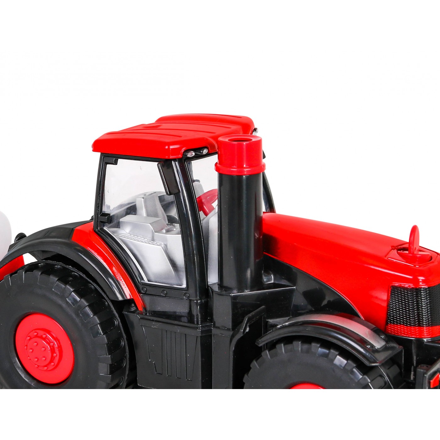 Interaktivní traktor na mýdlové bubliny bublinu pro děti 3+ Jezdecké vozidlo s přívěsem