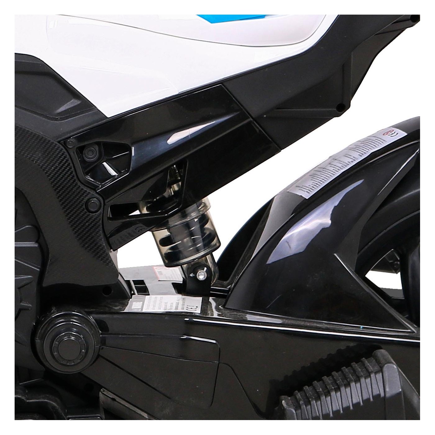BMW HP4 dětský bateriový motor modrý + přídavná kola + pomalý start + EVA + MP3 LED