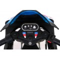 BMW HP4 dětský bateriový motor modrý + přídavná kola + pomalý start + EVA + MP3 LED