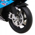 BMW HP4 dětský bateriový motor modrý + přídavná kola + pomalý start + EVA + MP3 LED