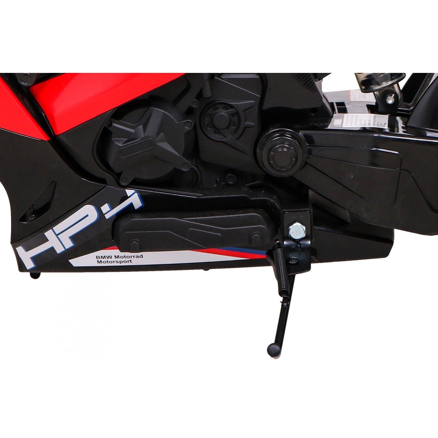 Dětský bateriový motor BMW HP4 červený + přídavná kola + pomalý start + EVA + MP3 LED