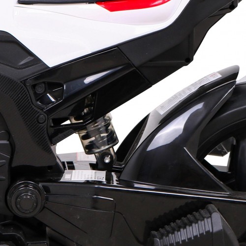 Dětský bateriový motor BMW HP4 červený + přídavná kola + pomalý start + EVA + MP3 LED