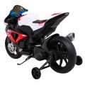 Dětský bateriový motor BMW HP4 červený + přídavná kola + pomalý start + EVA + MP3 LED
