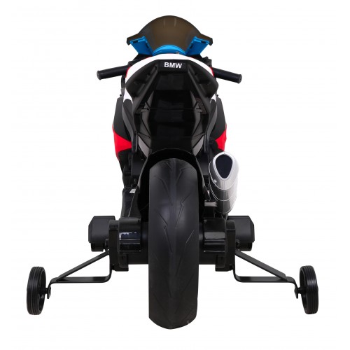 Dětský bateriový motor BMW HP4 červený + přídavná kola + pomalý start + EVA + MP3 LED
