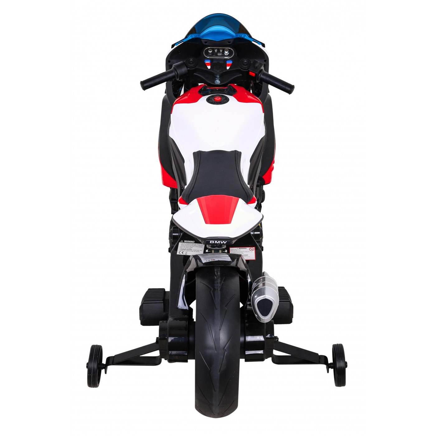 Dětský bateriový motor BMW HP4 červený + přídavná kola + pomalý start + EVA + MP3 LED