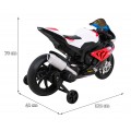 Dětský bateriový motor BMW HP4 červený + přídavná kola + pomalý start + EVA + MP3 LED